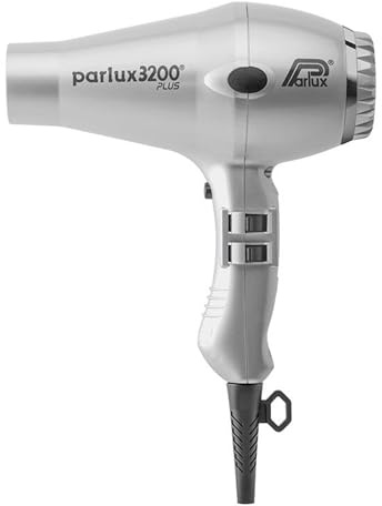 Parlux 3200 Plus Hair Dryer in Silver. Lightweight Compact 1900W Dryer with Ultra High Tech Ionic Technology. Salon Favourite with 2 Speed Settings & 3 Heat Controls Plus Cool Shot Button.
