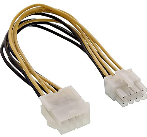 InLine 26631 Strom Verlängerung intern, Netzteil zu Mainboard 8pol. Stecker / Buchse, 0,2m