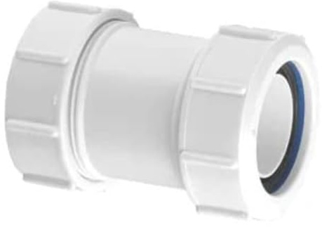 McAlpine Z28M 2 Multifit Straight Connector - 2in Slip-Fit Male-to-Female Waste Pipe Joiner