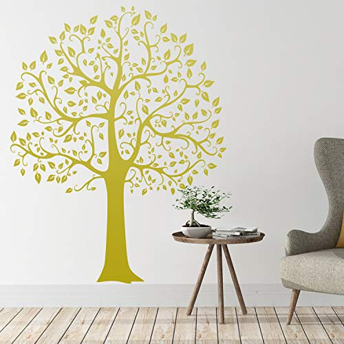 Sunnywall Wandtattoo Baum Linde Tree Laub Blaetter Natur XXL Farbe Gold