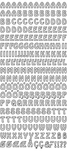 Hobbyfun Konturensticker Buchstaben Gross Silber,Bogen 10 x 23 cm