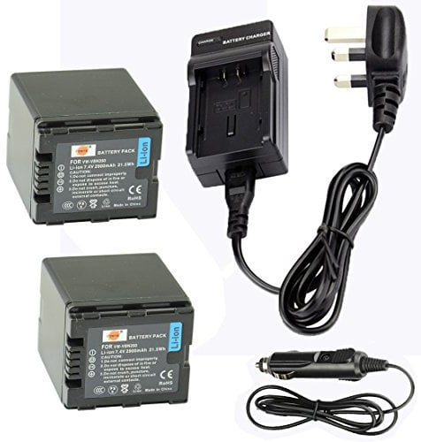 DSTE 2x VW-VBN260 Rechargeable Li-ion Battery + DC126U Travel and Car Charger Compatible for Panasonic Lumix HC-X800 HC-X900 HC-X910 HC-X920 Camera as VW-VBN260E-K VW-VBN260E