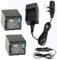 DSTE 2x VW-VBN260 Rechargeable Li-ion Battery + DC126U Travel and Car Charger Compatible for Panasonic Lumix HC-X800 HC-X900 HC-X910 HC-X920 Camera as VW-VBN260E-K VW-VBN260E