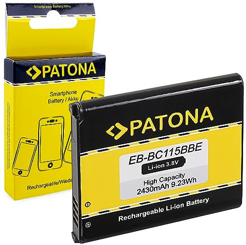 PATONA Smartphone Akku EB-BC115BBE 2430mAh / 9,2Wh / 3.8V Ersatzakku Kompatibel mit Samsung Galaxy K Zoom