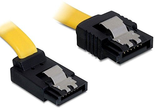 Delock SATA 6 GB/S Kabel gerade auf Oben gewinkelt 50 cm gelb