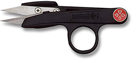 Mundial BP601 Red Dot Thread Clipper Scissors, 4.75 Inch Black, Non-Slip Handles, Durable Stainless-Steel Blades, Ideal for Snipping Embroidery Threads