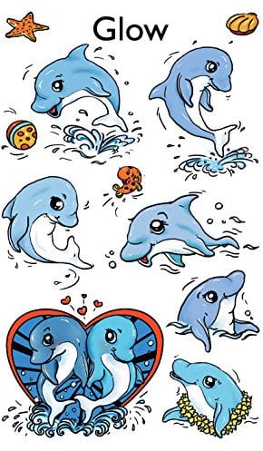 AVERY Zweckform 59254 Kinder Sticker Delfine (Leuchtmaterial) 11 Aufkleber