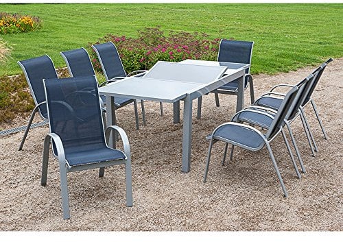 Merxx Tischgruppe Siena aus Aluminium 7-teilig