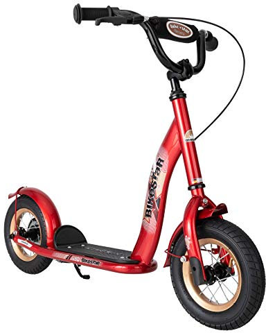 BIKESTAR Roller Kinderroller Tretroller Kickscooter mit Luftreifen für Jungen und Mädchen ab 4-5 Jahre | 10 Zoll Classic Kinder Scooter | Rot | Risikofrei Testen