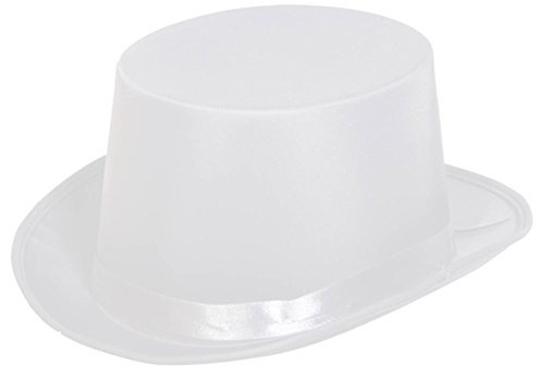 Folat Partyhut Gentleman Zylinder Top Hut Weiß