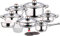 Swiss Inox Si-7000 Edelstahl-Kochgeschirr-Set, 18 Teile, inkl. Induktionskoch-Töpfe, Pfannen, Topf, Kasserolle