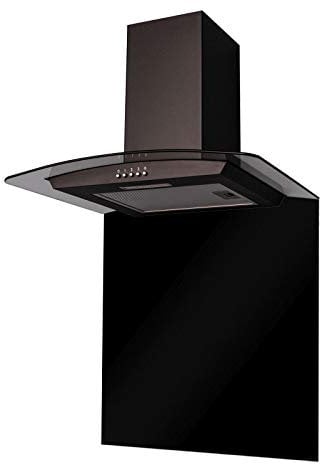 SIA SPC70BL 70cm x 75cm Black Toughened Curved Glass Kitchen Splashback