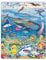 Larsen FH20 Marine Life in the Pacific Ocean – 66 Piece Boxless Tray & Frame Jigsaw Puzzle for Kids – Educational Ocean Animals Toy for Toddlers & Children
