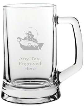 Glass Tankard [Custom] Engraved Fisherman Pint GT17