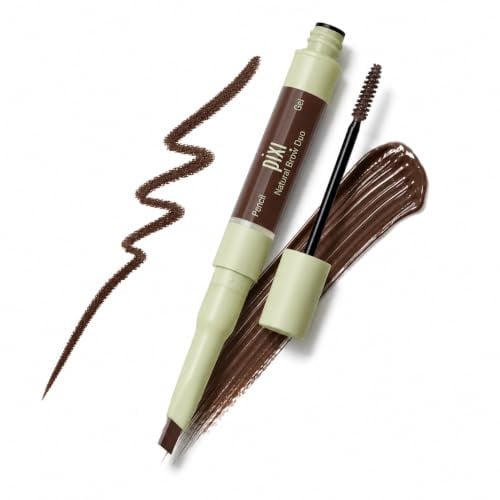Pixi Natural Brow Duo in Deep Brunette, Dual-Ended Waterproof Brow Pencil and Tinted Setting Gel for Precise Shaping and All-Day Hold, Paraben-Free, 0.2 oz