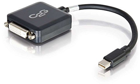 C2G 20CM Mini DisplayPort Male to DVI-D Single Link Female Adapter Black, Full HD Mini DP or Thunderbolt Compatible with Apple MacBook, Mac Mini, Mac Pro, Microsoft Surface Pro, Dell XPS and More