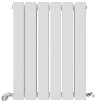 iBathUK Apex Wall Mounted Horizontal Double Slim Flat Panel Radiator, 6-Column Steel, Hydronic Central Heating, High Thermal Output, Modern Designer Radiator for Bathroom in Matt White, 600x456 mm