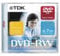 TDK - 1 x DVD-RW 4.7 GB 2x - jewel case - storage media