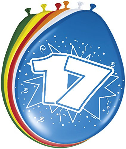 Folat 08219 - Zahlenballons/Ballon mit Zahl 18-12 / 30 cm - 8 STK.
