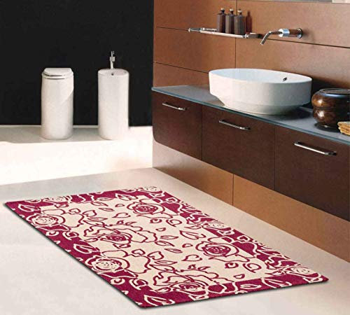 Casatessile Rose Teppich Chenille Jacquard 100 x 150 cm - BEIGE