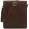 LEABAGS Leder Umhängetasche Herren & Damen I Messenger Bag mit Schultergurt I Schultertasche I Arbeitstasche I Tragetasche I Handtasche I Echtleder Tasche I Nature Dunkelbraun
