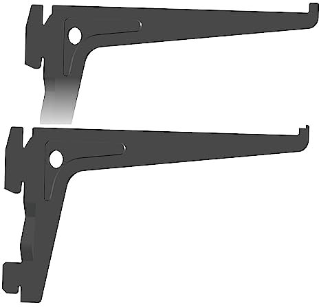 Element System 18133-00001 PRO-Träger Regalträger 1-reihig / 2 Stück / 7 Abmessungen / 3 Farben/L = 15 cm/schwarz/für Regalsystem/Wandschiene