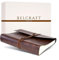BELCRAFT Tivoli Fotoalbum aus recyceltem Leder, Handgearbeitet in klassischem italienischem Stil, Geschenkschachtel inklusive, A4 (23x30 cm) Braun
