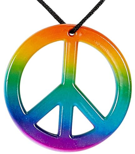 W WIDMANN MILANO Party Fashion 75701 - Hippiekette, Peace, Regenbogen, Kostüm, Accessoire, Karneval, Mottoparty