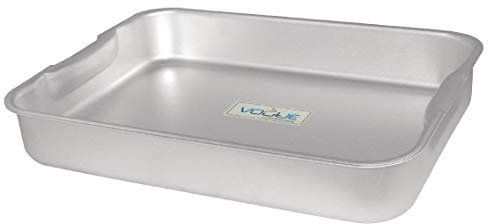 Vogue Aluminium Roasting Dish 61 cm, Grey, Size: 70(H) x 610(W) x 455(D)mm, High Sides to Reduce Spillages & Lock in Flavour, Professional & Home Kitchen Use, K427