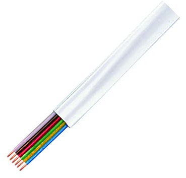 Cable Plano Modular Logilink 6 Hilos, Color Blanco, 100 M