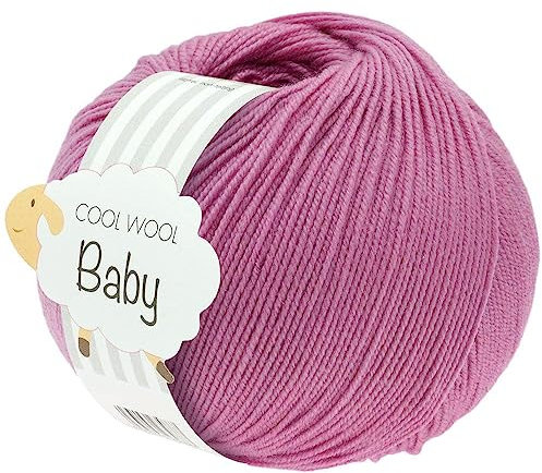 LANA GROSSA Cool Wool Baby | 100% Schurwolle Merino, filzfrei | Handstrickgarn aus 100% Schurwolle (Merino) | 50g Wolle zum Stricken & Häkeln | 220m Garn FB 242