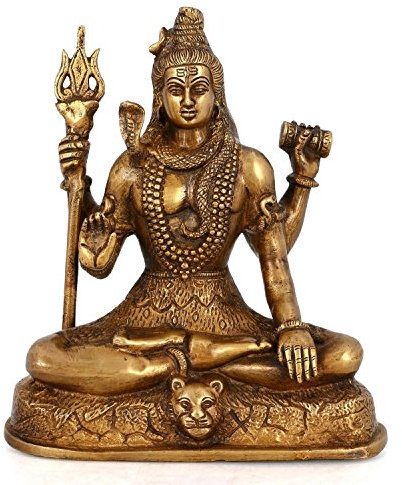aapnocraftantique Shiva Messing Statue Shiva Segen Skulptur/Figur groß Visitenkarte Idols für Home Decor & Gifts