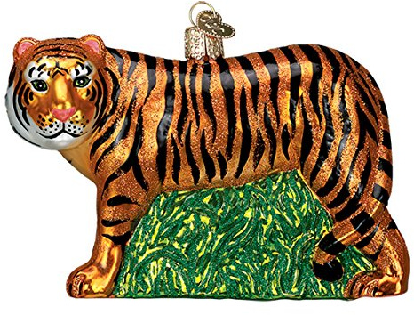 Old World Christmas Ornaments: Wildlife Animals Glass Blown Ornaments for Christmas Tree, Tiger