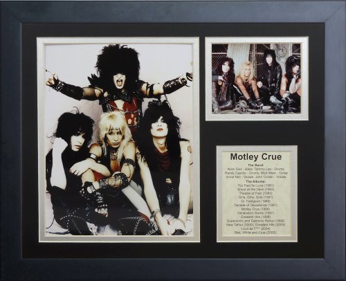 Legenden Sterben Nie Motley Crue gerahmtes Foto Collage, 11 von 35,6 cm