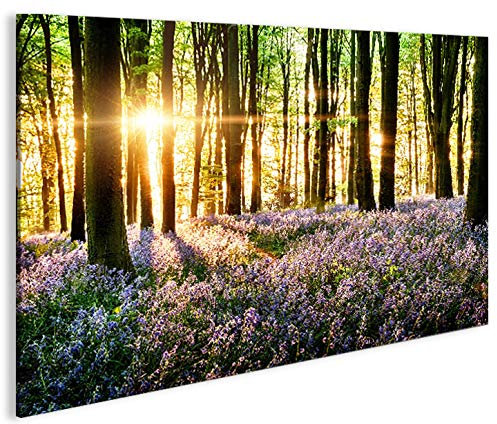 islandburner Bild Bilder auf Leinwand Lavendel im Wald 1p XXL Poster Leinwandbild Wandbild Dekoartikel Wohnzimmer Marke