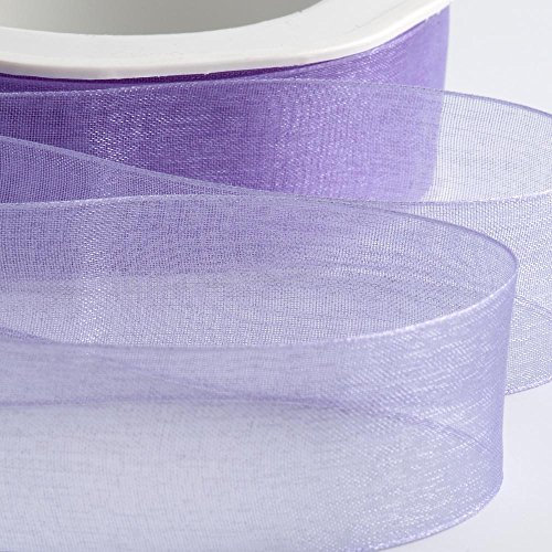 Italian Options Organza Chiffon Ribbon, 25mm x 20 Metre Roll, Lilac