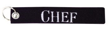 Fan-O-Menal Filz-Schlüsselanhänger mit Stick CHEF Gr. ca. 17x3cm 14157 schwarz
