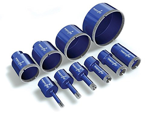 Marcrist Tile Drill PG850 Diameter 6 mm / 8 mm / 10 mm / 15 mm / 19 mm / 22 mm / 26 mm / 32 mm / 36 mm / 53 mm / 58 mm / 65 mm / 70 mm / 80 mm / 112 mm - Tiles, Porcelain Stoneware Clinker Natural Stone Granite Marble Ceramic Terracotta - Perfect for Tilers