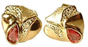 mr.goldis Rubin Ohrringe Gold 585 Diamant Ohrschmuck Ohrstecker