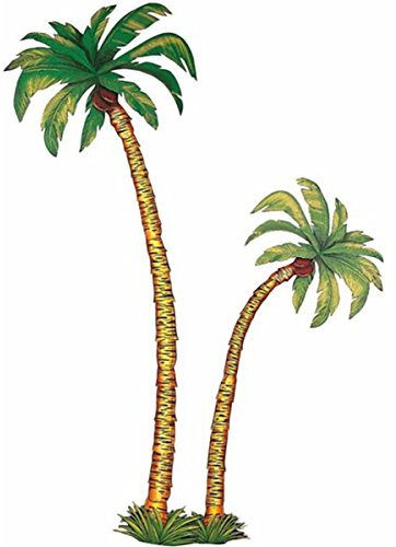 W WIDMANN MILANO Party Fashion 5057P - Palmen Dekoration, 2er Set, Hawaii, Karneval, Mottoparty