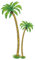 W WIDMANN MILANO Party Fashion 5057P - Palmen Dekoration, 2er Set, Hawaii, Karneval, Mottoparty