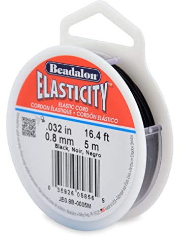 Beadalon 0.8 mm 5 m Elastcity, Black