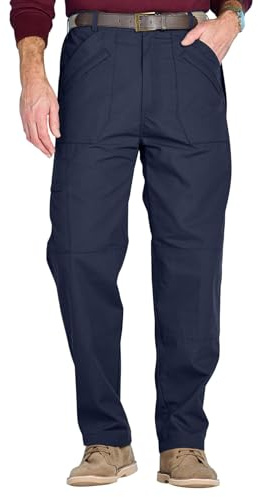 Chums Men's Water-Repellent Action Trousers, 9 Pockets & Stretch Waist | Functional and Durable Pants For Everyday Use, Walking, Outdoor Activities & Work, Sizes: 32 - 46