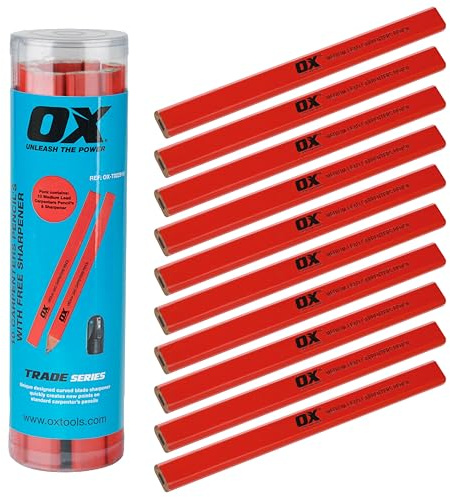 OX Trade Medium Red Carpenters Pencils 10 pk