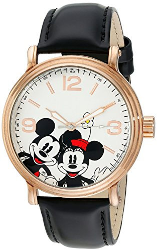 Disney Men Analogue Quartz Watch with Faux Leather Strap W001855