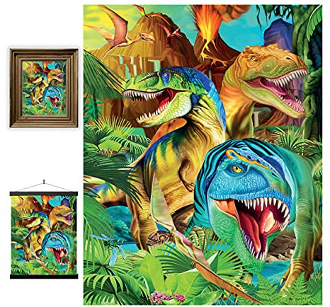 3D LiveLife Linsenförmige Wandkunst Drucke - Dinosaurier Lächeln von Deluxebase. Ungerahmtes 3D Jura Poster. Perfekter Wandfüller. Original kunstwerk lizenziert von bekannt künstler, Michael Searle