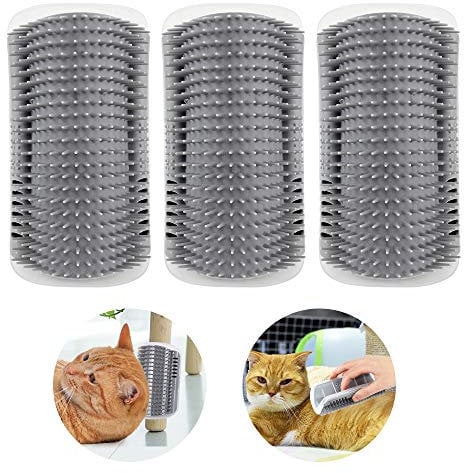 Kätzchen Selbst Pflege Massage Bürste Wand Ecke Bürste Werkzeug Katze Toys Selbstreinigende Katzenbürste mit Katzenminze Unterstützung für Türen Tisch Wände