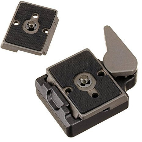 Manfrotto 323 RC2 Rapid Connect Adapter with 200PL-14 Quick Release Plate - Replaces 3299-Black and a ZAYKiR Quick Release Plate for the RC2 Rapid Connect Adapter