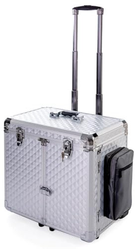 Fußpflegekoffer Mobile-fußpflege - Leicht & Robust, Elegantes Design, Effiziente Organisation, Mühelose Mobilität, Perfekt für Fußpflegedienst und Hausbesuche (Glamour Silber)