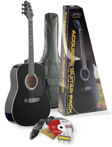 Stagg SW203BK PACK 2 Westerngitarre Akustikgitarre Set